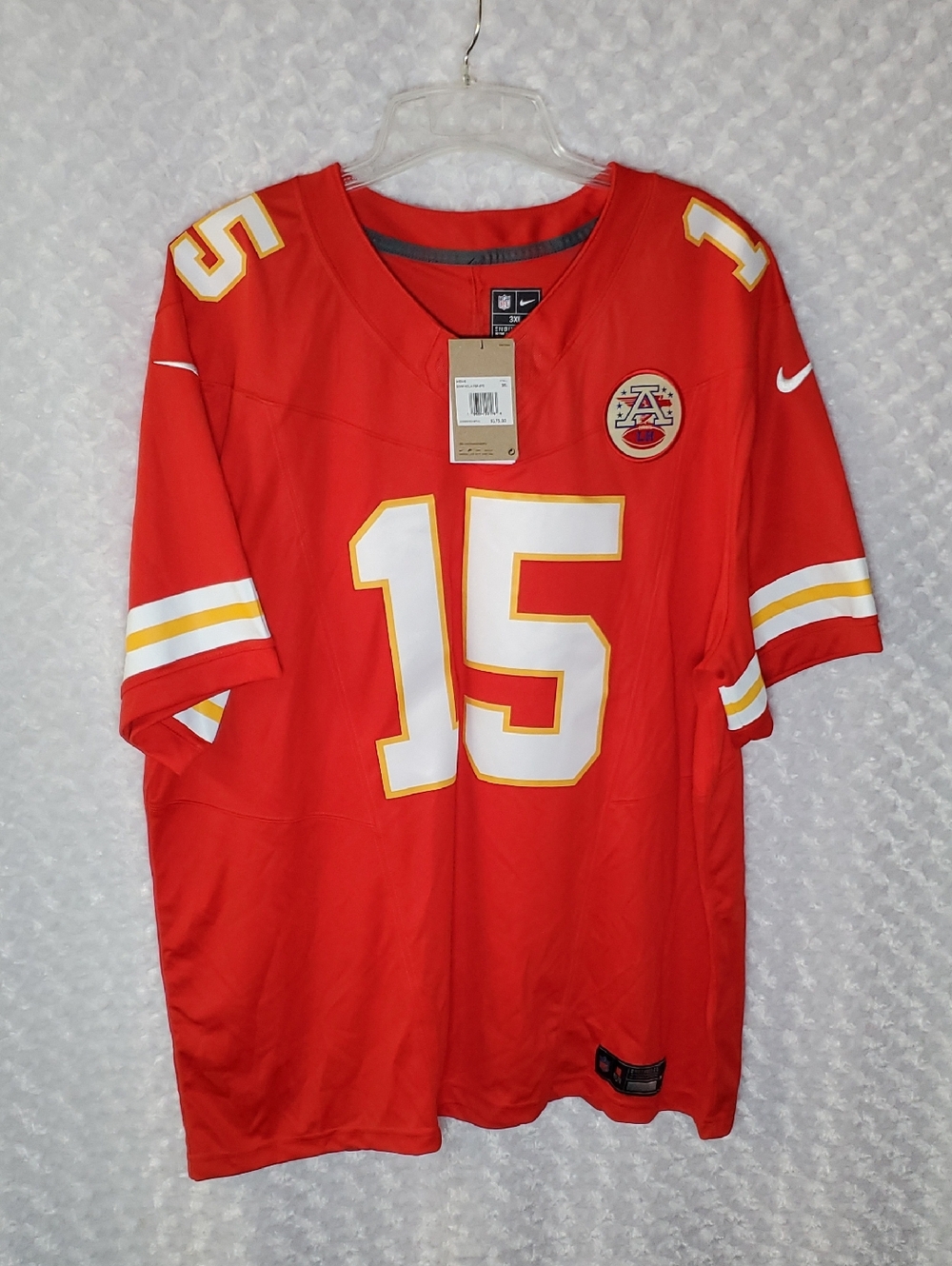 Nike Red Football Jersey with White and Gold Accents #15 3xL